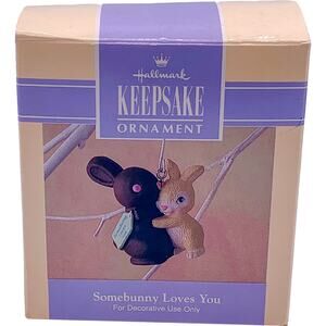 Rare 1992 Hallmark Keepsake Easter Ornament Somebunny Loves You in Mint Box